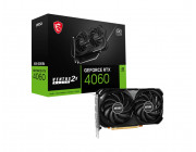 MSI GeForce RTX™ 4060  VENTUS 2X BLACK 8G OC / 8GB GDDR6 128Bit 2490/17000Mhz, Ada Lovelace/ DLSS3, PCIeX16 4.0, 1xHDMI, 3xDP, Dual Fan Thermal Design: TORX Fan 4.0/Zero Frozr/Core Pipe/Copper Baseplate, Custom PCB, Reinforced Backplate, Thermal Padding, 
